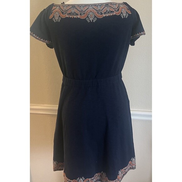 New Tory Burch Nell Embroidered Navy Dress, Size S - Picture 7 of 9